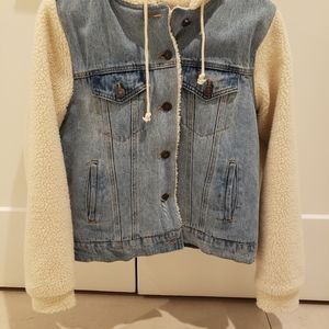 Girls Love Tree Denim and Fleece Coat